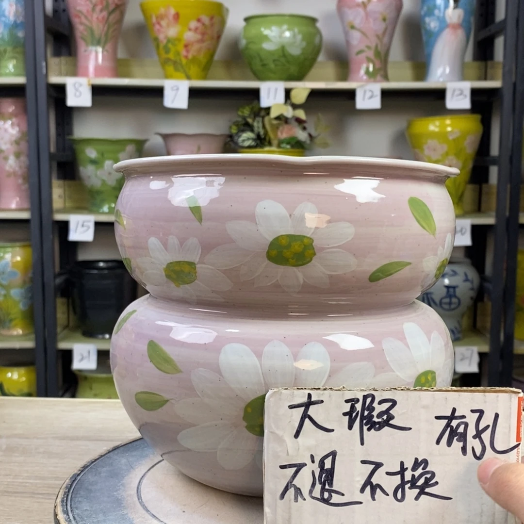 景德镇手工手绘陶瓷花盆