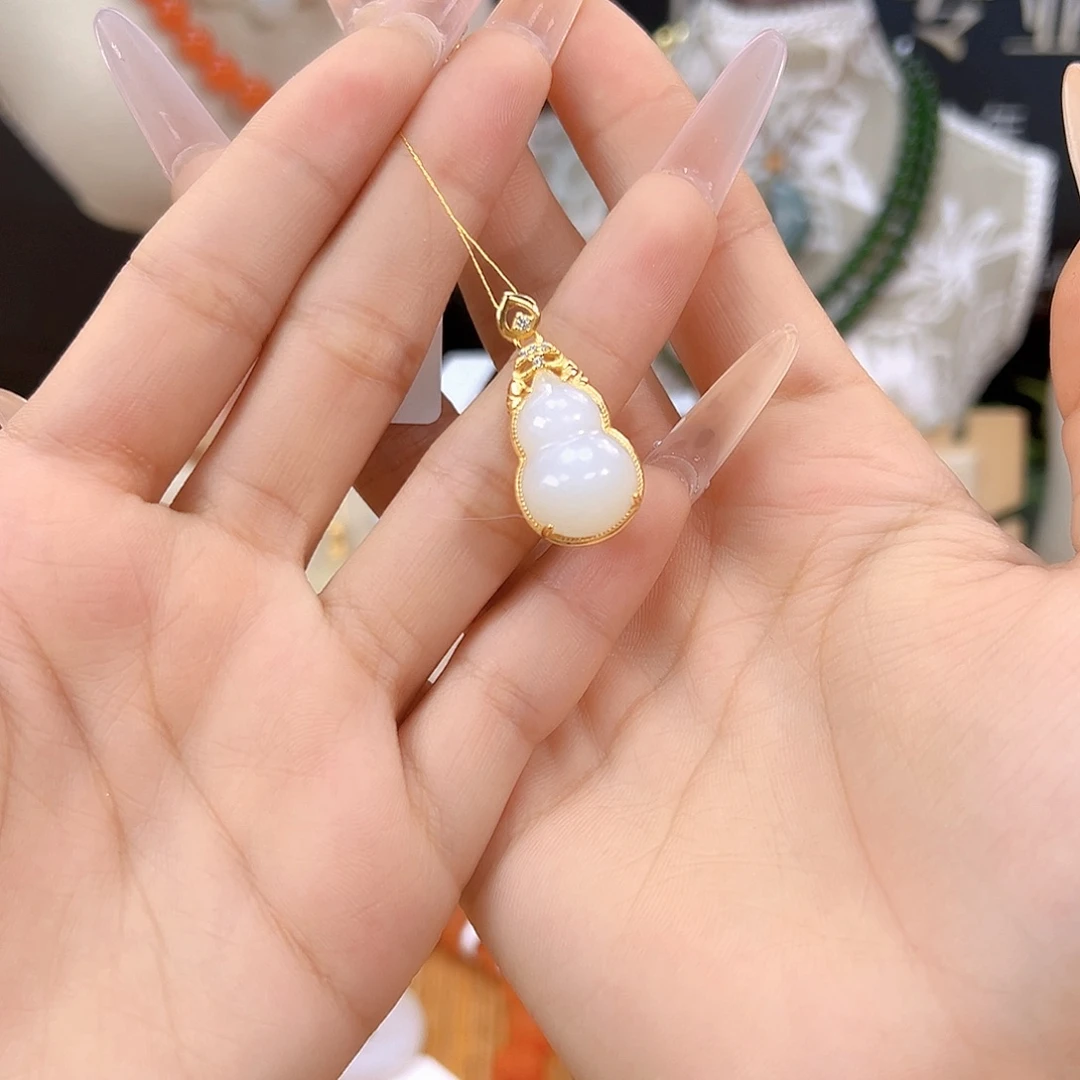 和田玉银S925镶嵌颈饰sj