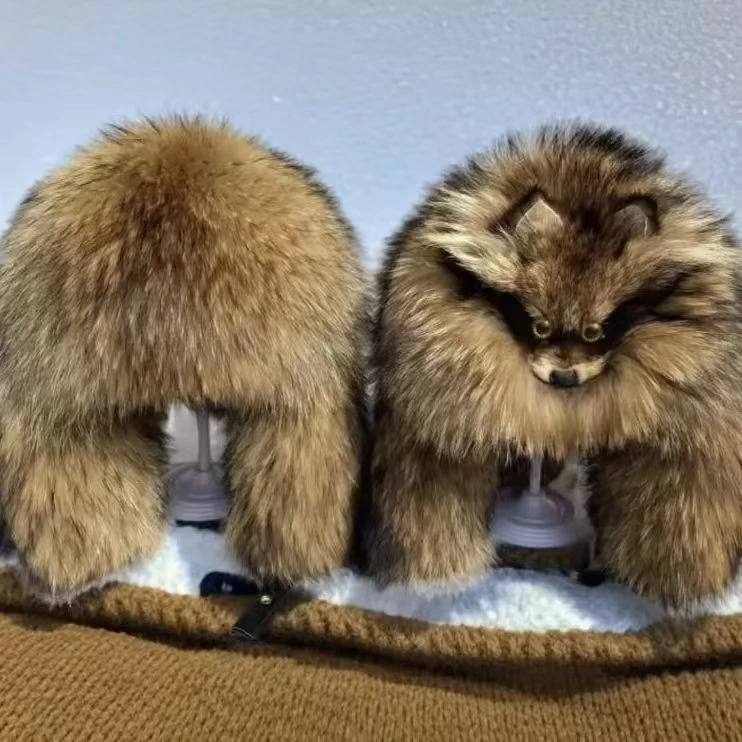 印玺缘貉子全毛霸王帽男冬季护耳保暖貉子毛帽子原皮原色霸王帽