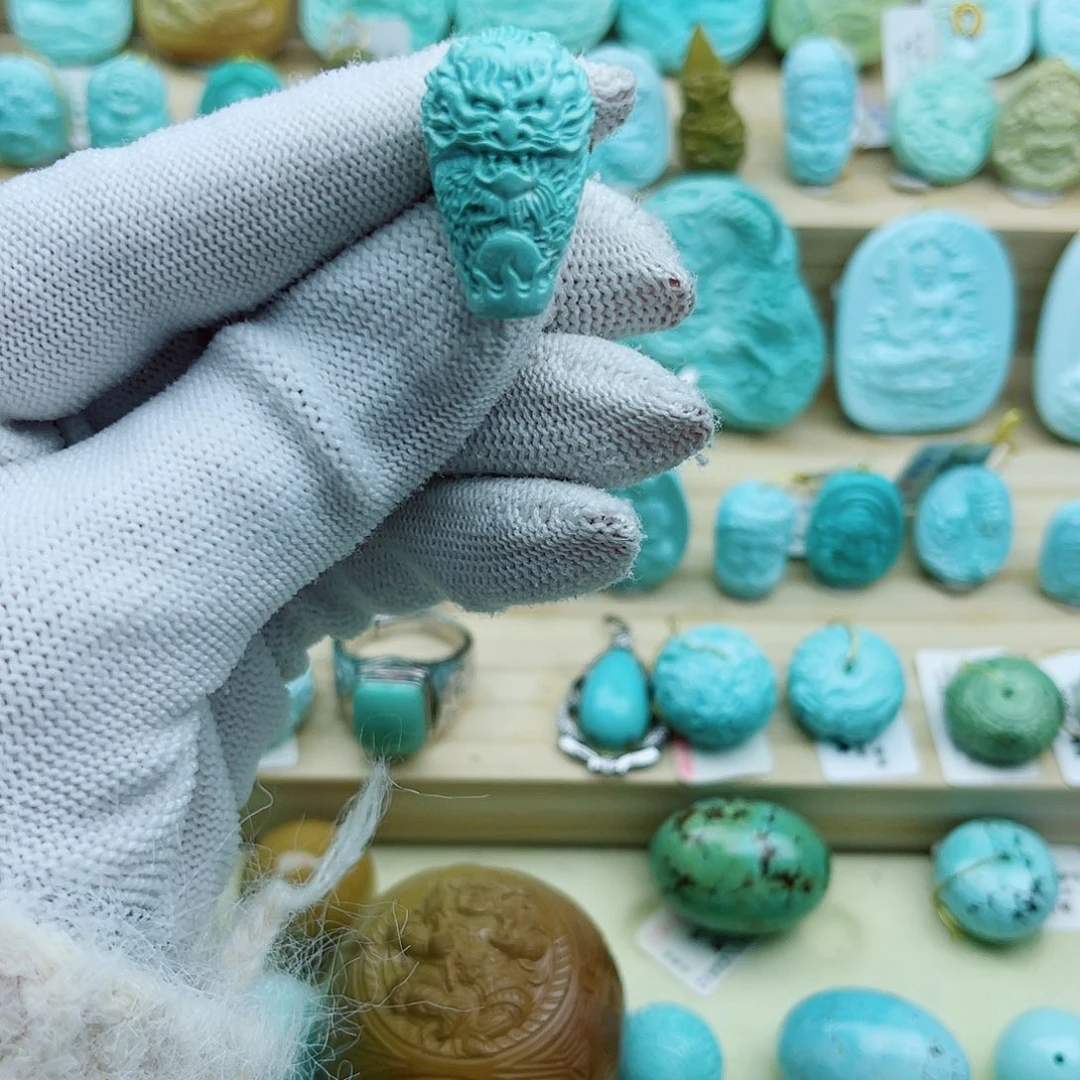 财***神绿松石未镶嵌珠宝奇石