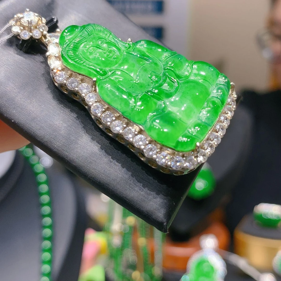 【闪购商品】颈饰银S925镶嵌翡翠6柒姐