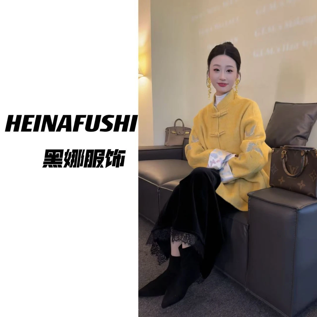 HEINA现货【江南烟雨】中式盘扣羊毛大衣1755