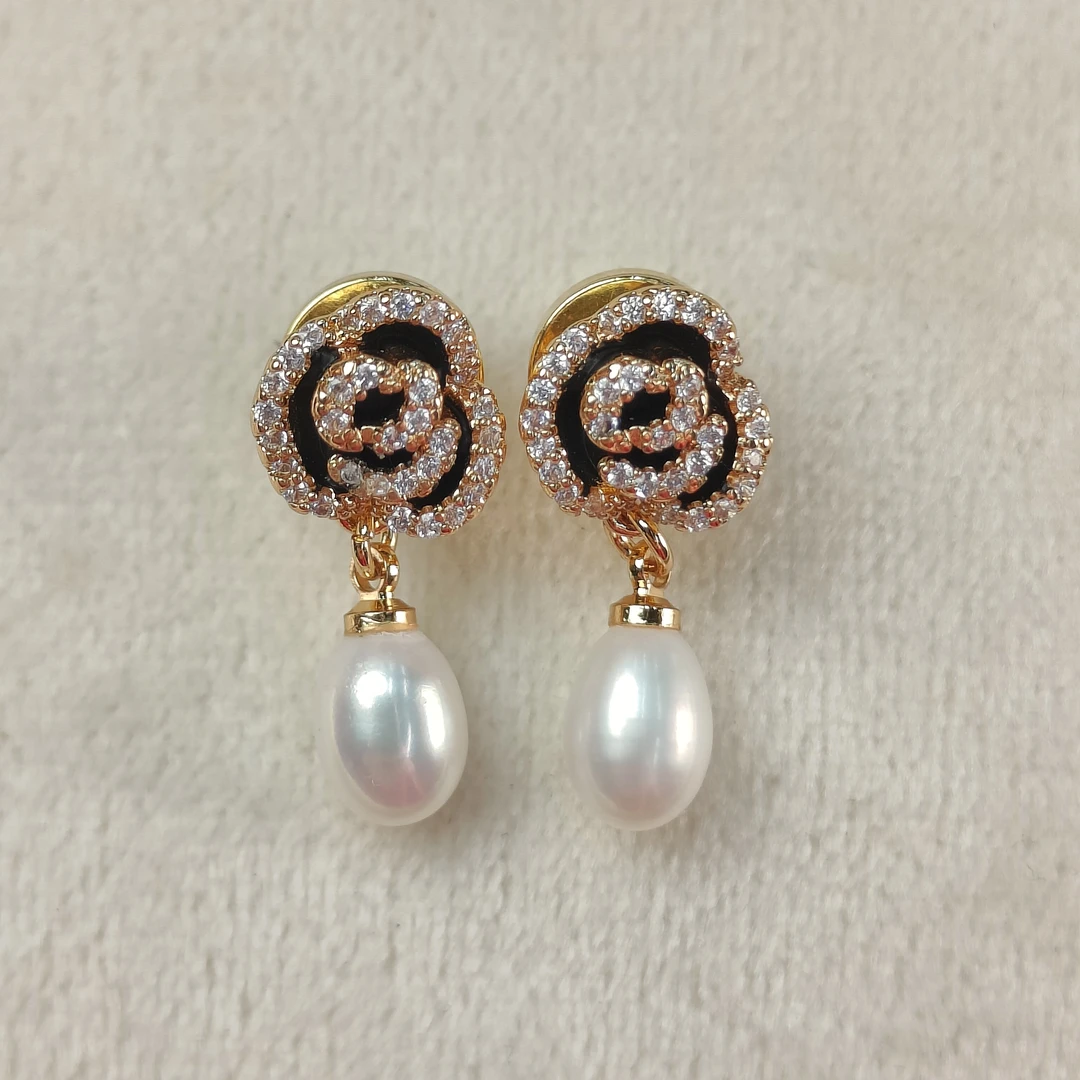 天然淡水珍珠耳饰   ED1102