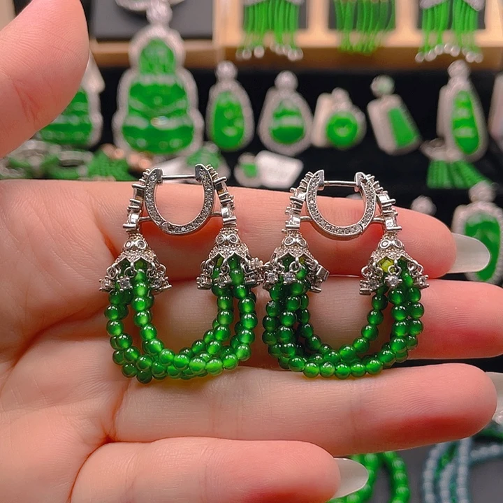 翡翠未镶嵌耳饰145688