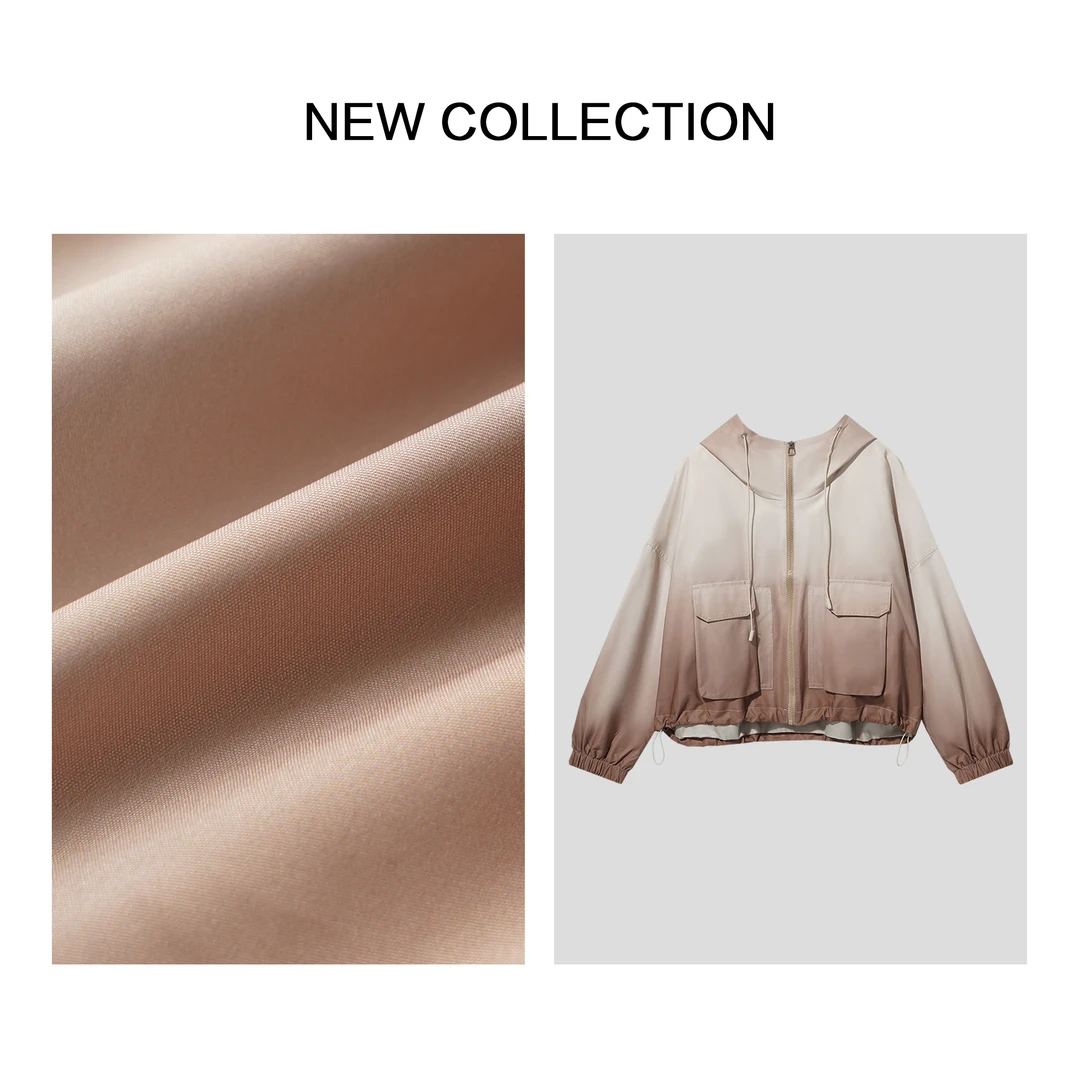 【香香专属】W5F36009B 春季休闲 纯色连帽运动外套-3826