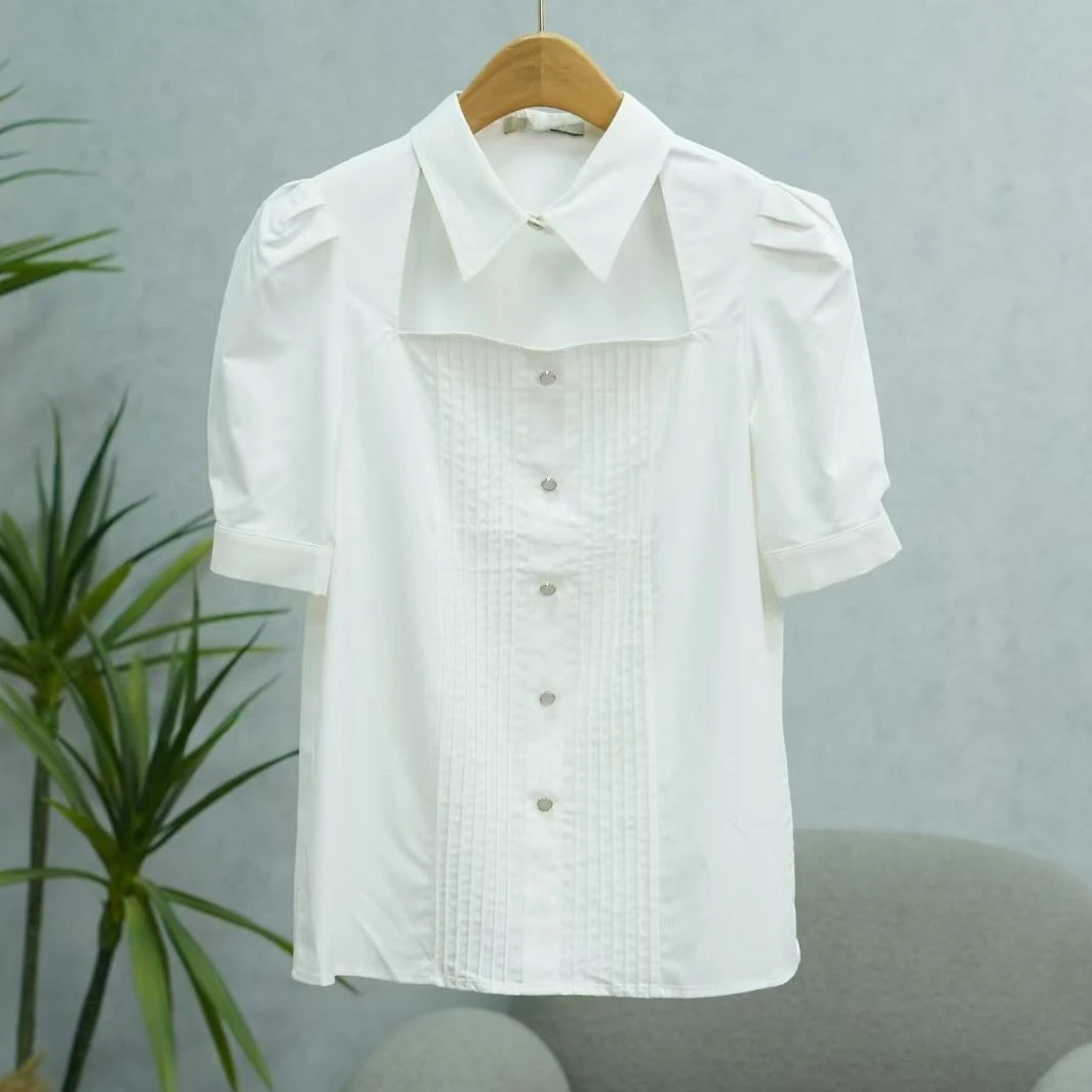 枺系列  WE094   女装时尚撤柜夏季上衣衬衫本白1421001