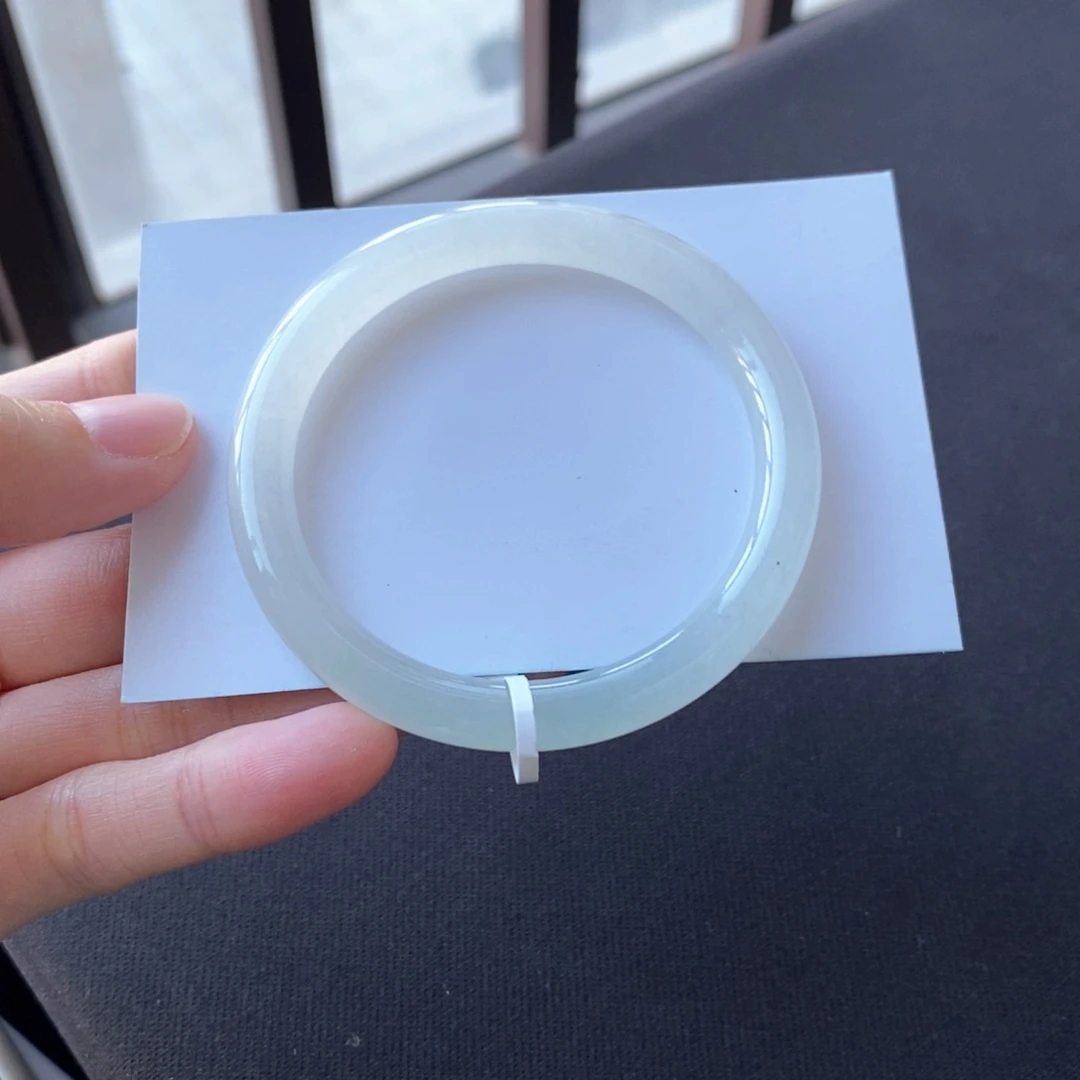 翡翠未镶嵌手镯51.1美人条白月光