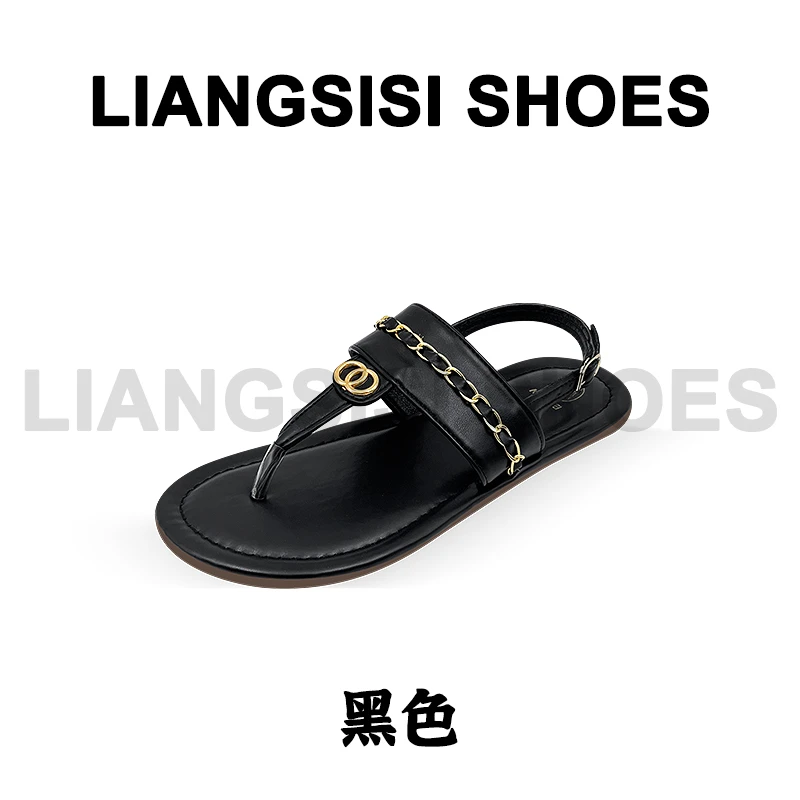 梁思思SHOES小香风法式罗马夹趾人字拖-209