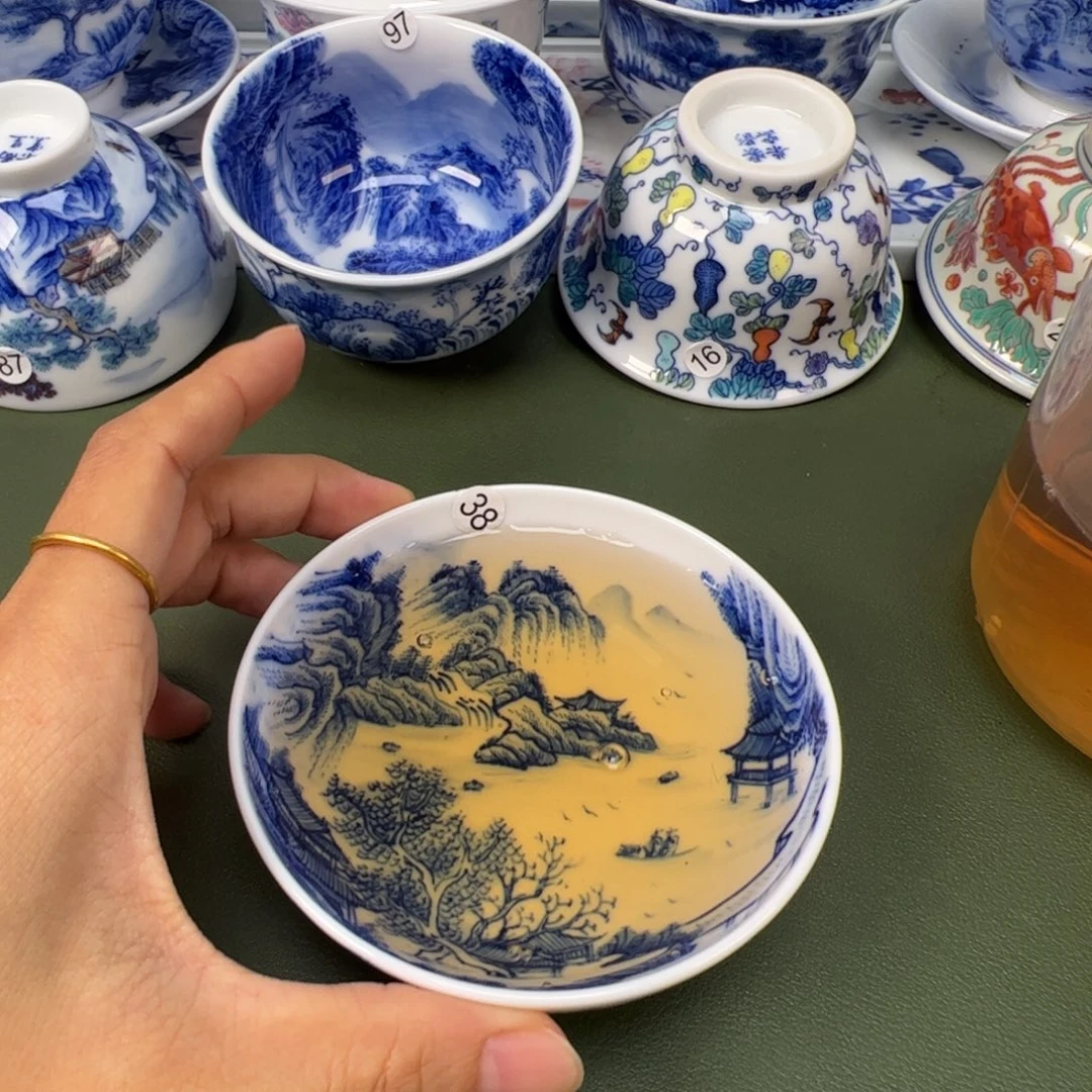 陶瓷景德镇纯手工纯手绘茶具木木38