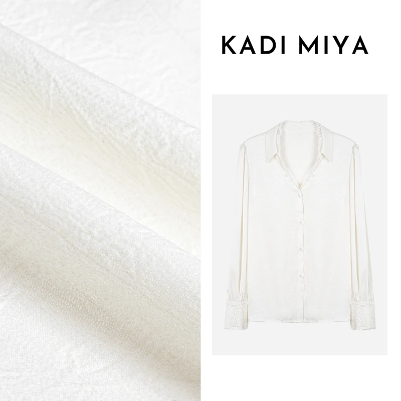 KADIMIYA【罗马假日】静奢浪漫蕾丝廓形衬衫法式优雅重工翻领上衣女