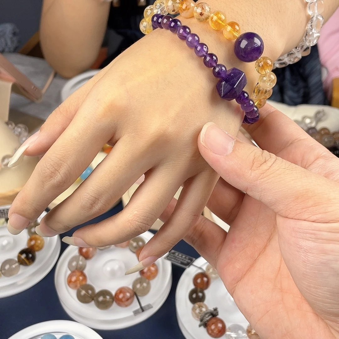 银S925镀金镶嵌手链水晶
