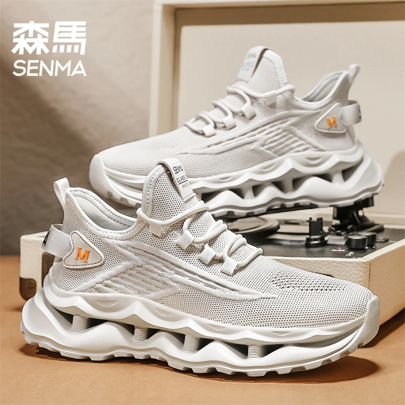 森马男士跑步鞋秋季新款透气网面休闲防滑厚底轻便百搭减震运动鞋