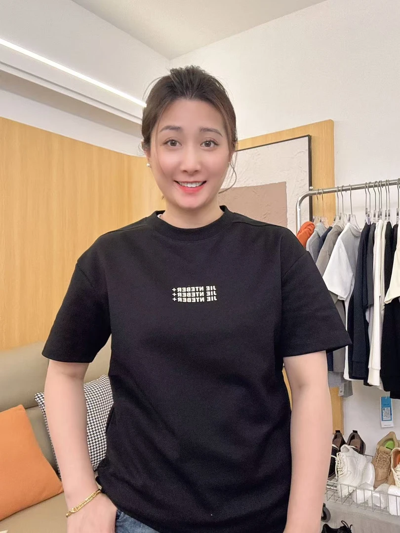 简约时尚潮流T恤夏季新款短袖百搭休闲半袖男女款66802卫衣男款