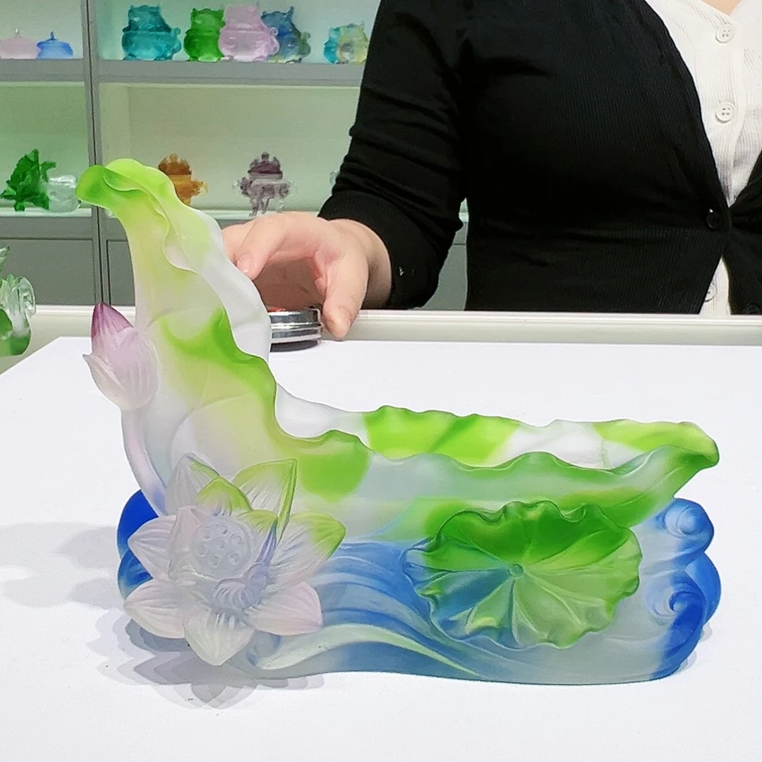 【闪购商品】手工艺品琉璃手机支架荷花