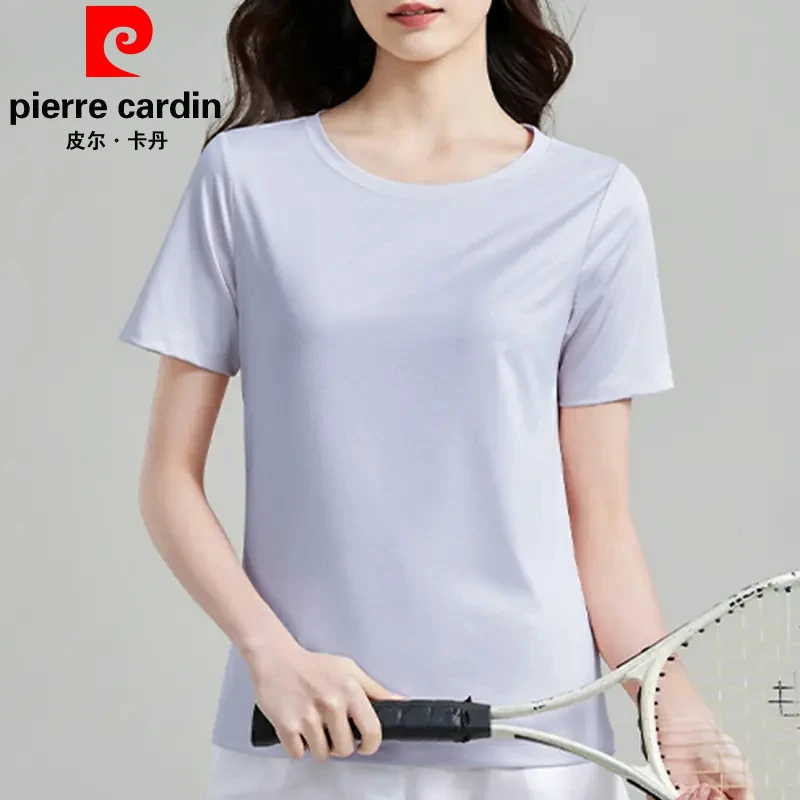皮尔卡丹冰丝抗紫外线防晒短袖T女夏季新款吸湿透气跑步运动上衣