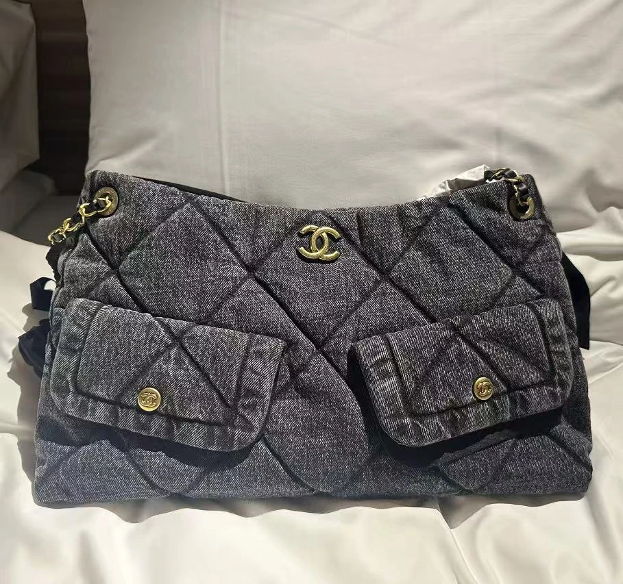 未使用 Chanel/香奈儿 【小池专属】25K 黑牛仔hobo 单肩斜跨包