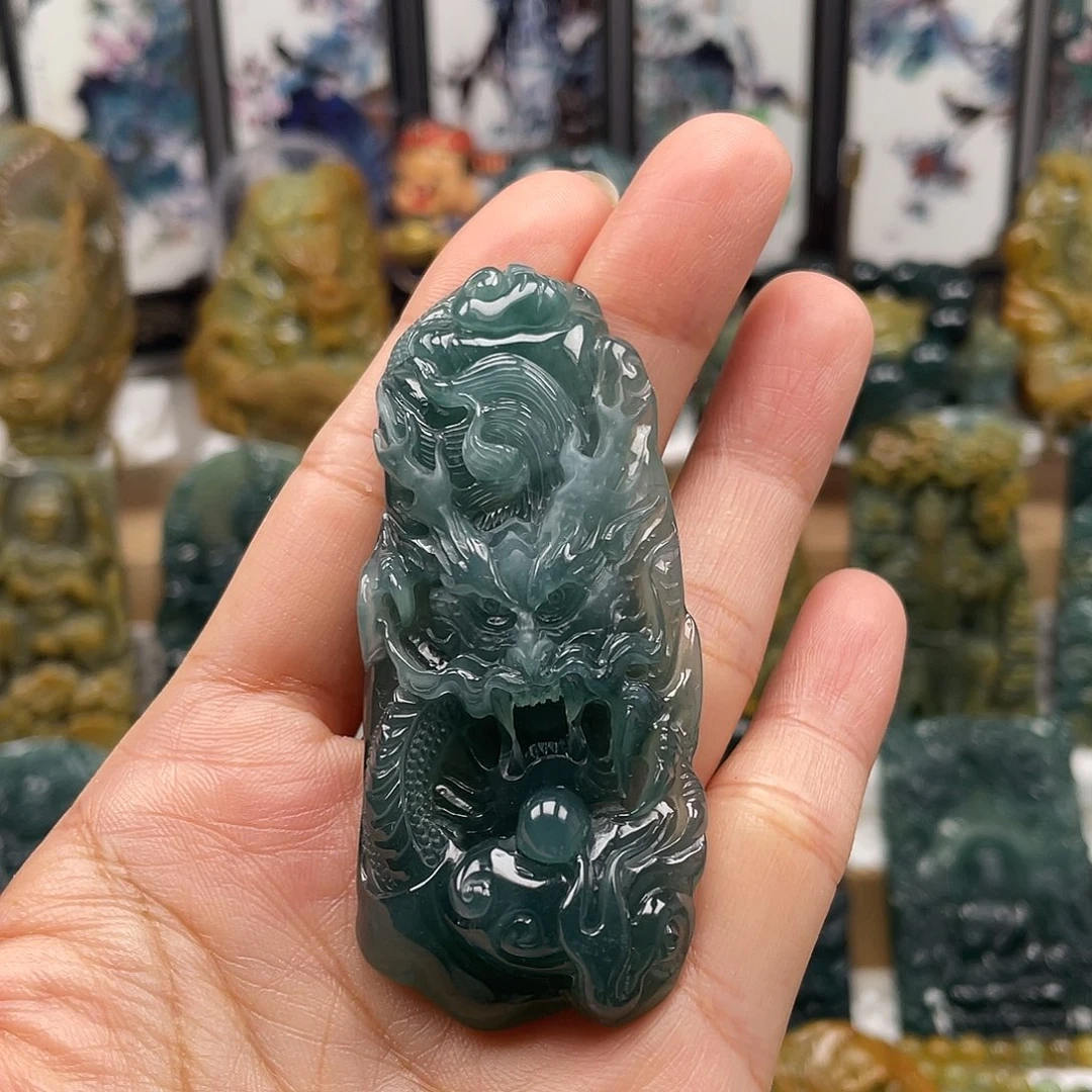 颈饰未镶嵌翡翠天然翡翠a货龙
