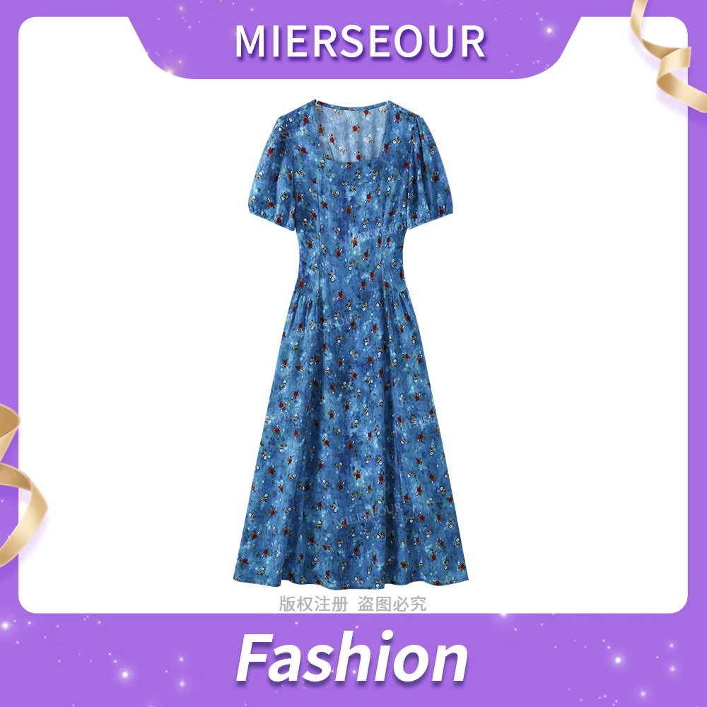 【晚安玫瑰】法式复古印花大裙摆气质连衣裙31555