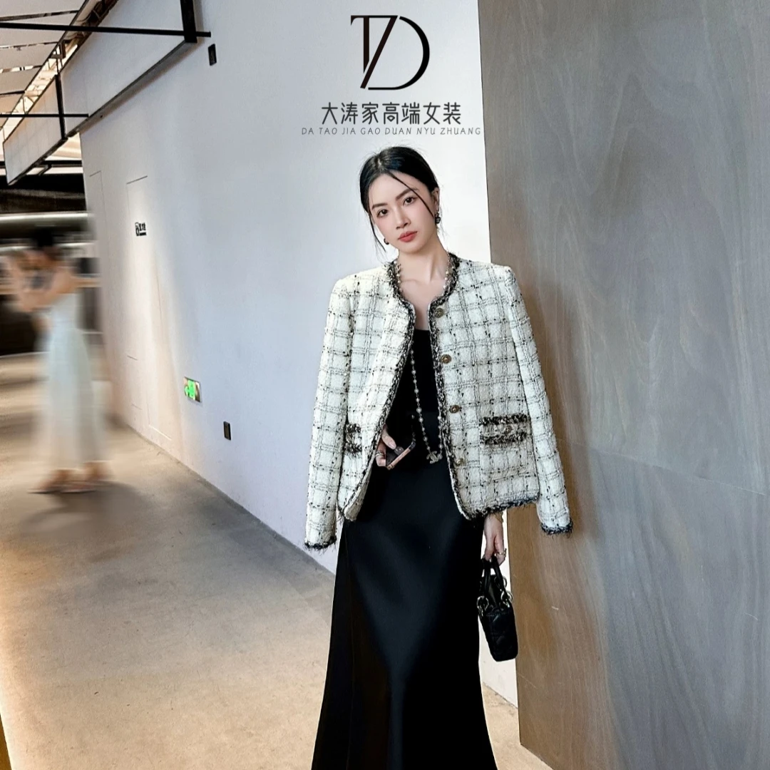 【大涛家—财阀夫人】2025秋季高级感重工精致气质白色小香风外套
