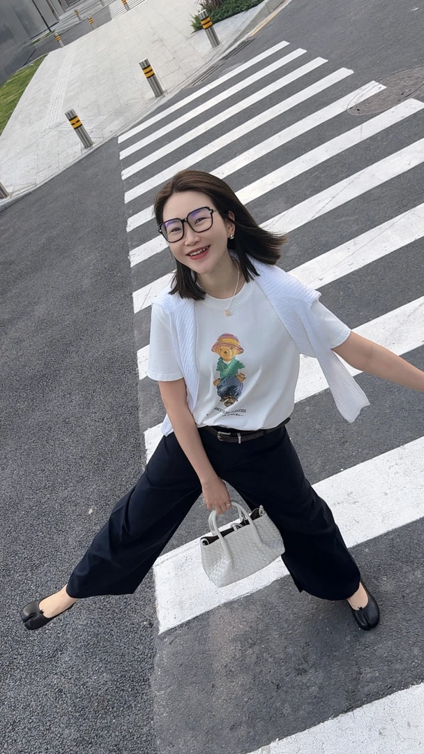 072 & RICE【嘻哈熊】100纯棉 夏季休闲圆领短袖T恤 N-32SZY11