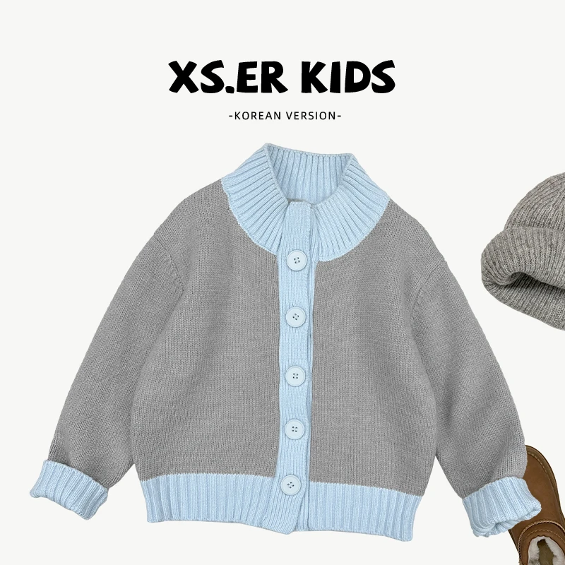 【小首尔】秋冬款儿童韩版洋气休闲开衫毛衣针织套头毛衣SJ4737