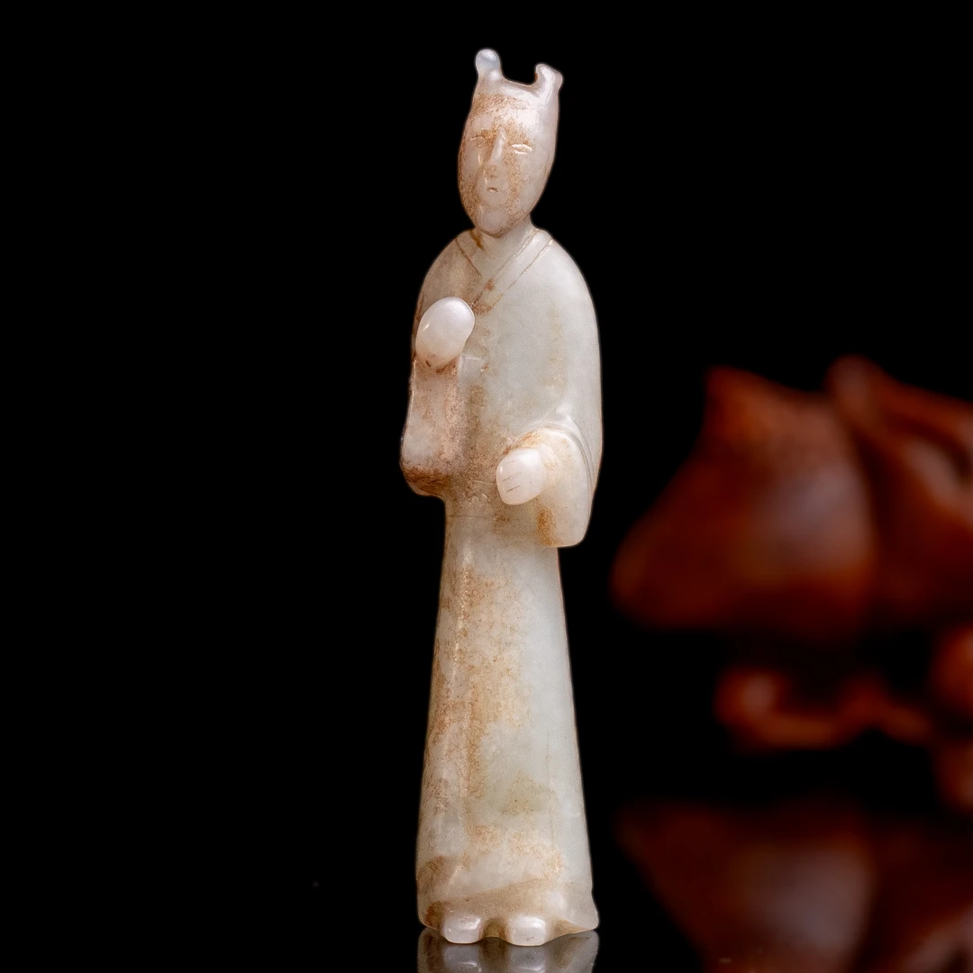 明代和田玉玉人俑