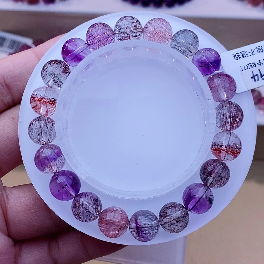 未镶嵌手链水晶黑加侖超七9+m