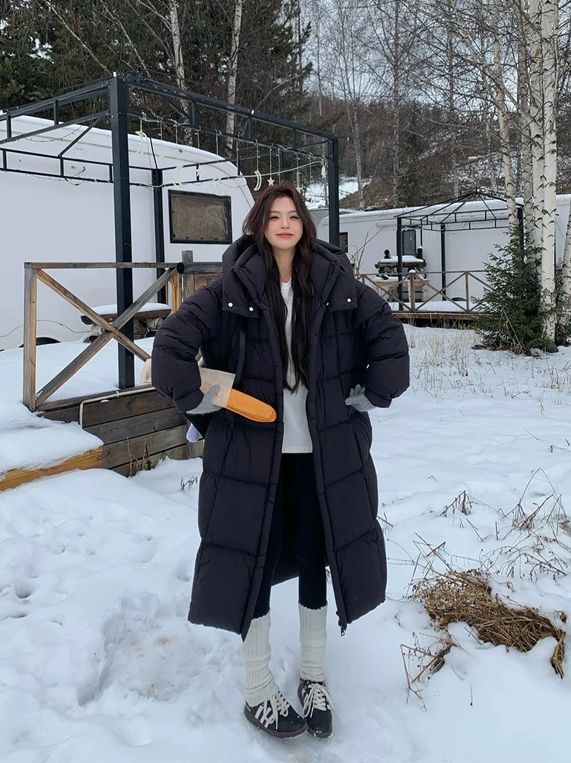 2025新款90白鸭绒中长款加厚保暖时尚连帽韩版百搭休闲宽松2509#