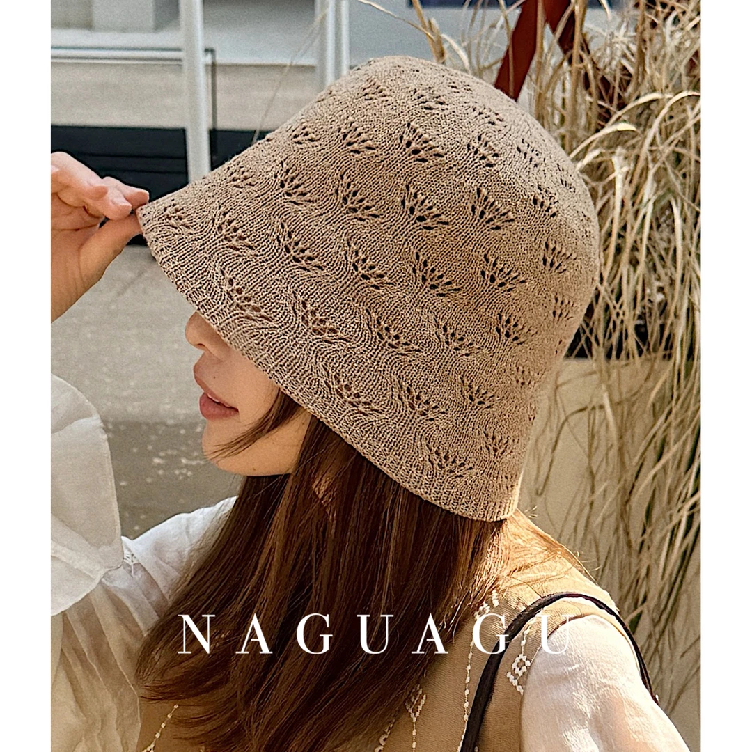 【透氧渔夫帽】菱格镂空提花肌理小头水桶帽度假松弛感帽子夏季女
