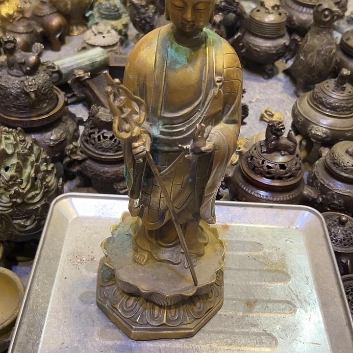 奋***斗黄铜摆件，文房工艺品摆件