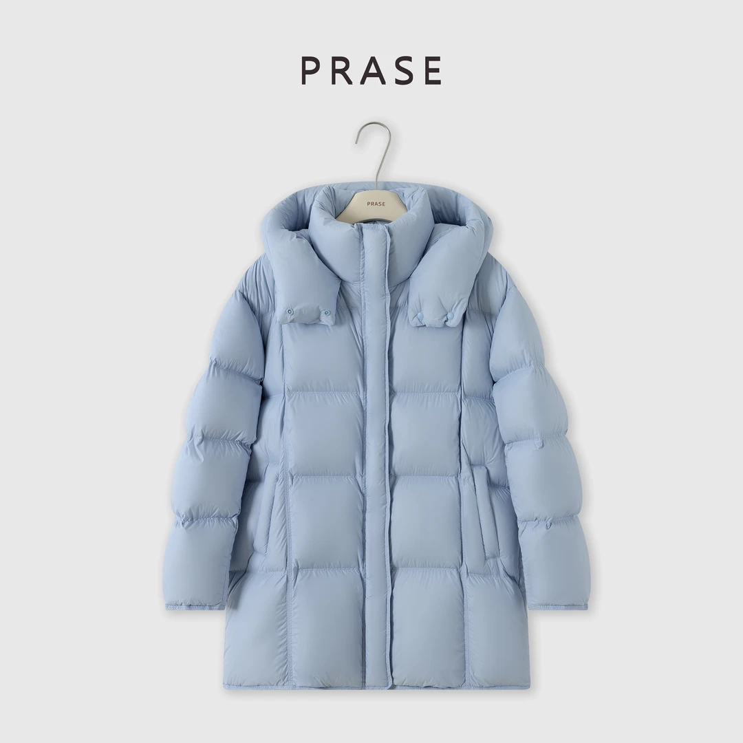PRASE·噜【雪地回声】新国标95白鸭绒保暖气质冬短款羽绒服PR510E19