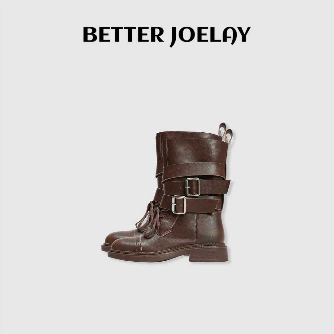 BETTER JOELAY-【暗扣战靴】休闲设计感时尚增高靴子百搭Z6952