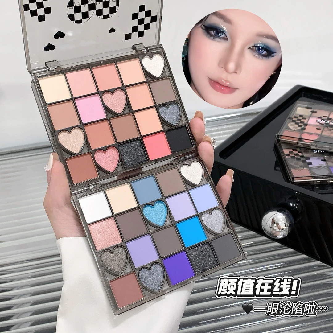 SHAQINUO霓虹心跳眼影盘20色珠光哑光闪粉亮片大地色眼影烟熏眼妆