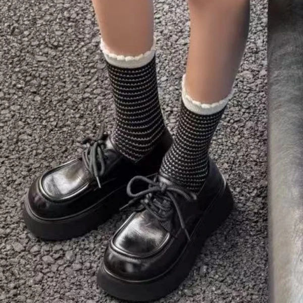 【春季新款】厚底增高乐福鞋防滑系带105110-1