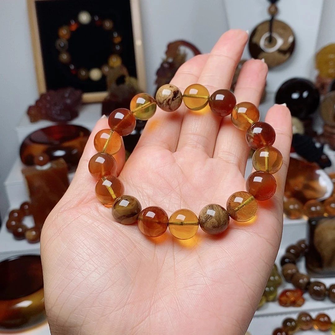 琥珀未镶嵌手串多宝