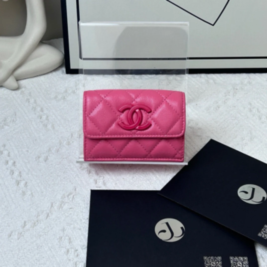 95新 Chanel/香奈儿 钱包粉 30开/20年 /JW5255