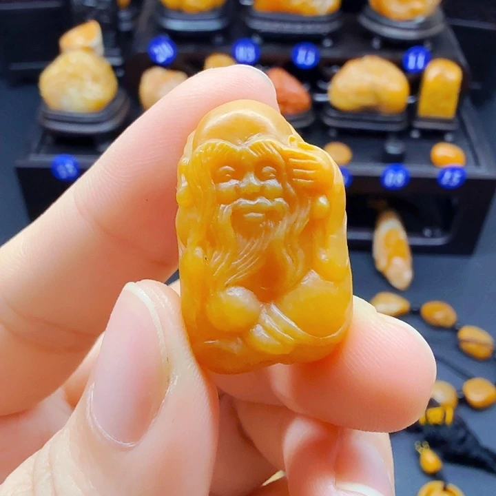 田黄石用****6寿星挂件吊坠