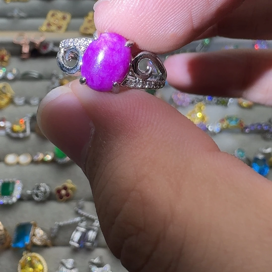 水晶戒指银S925镶嵌