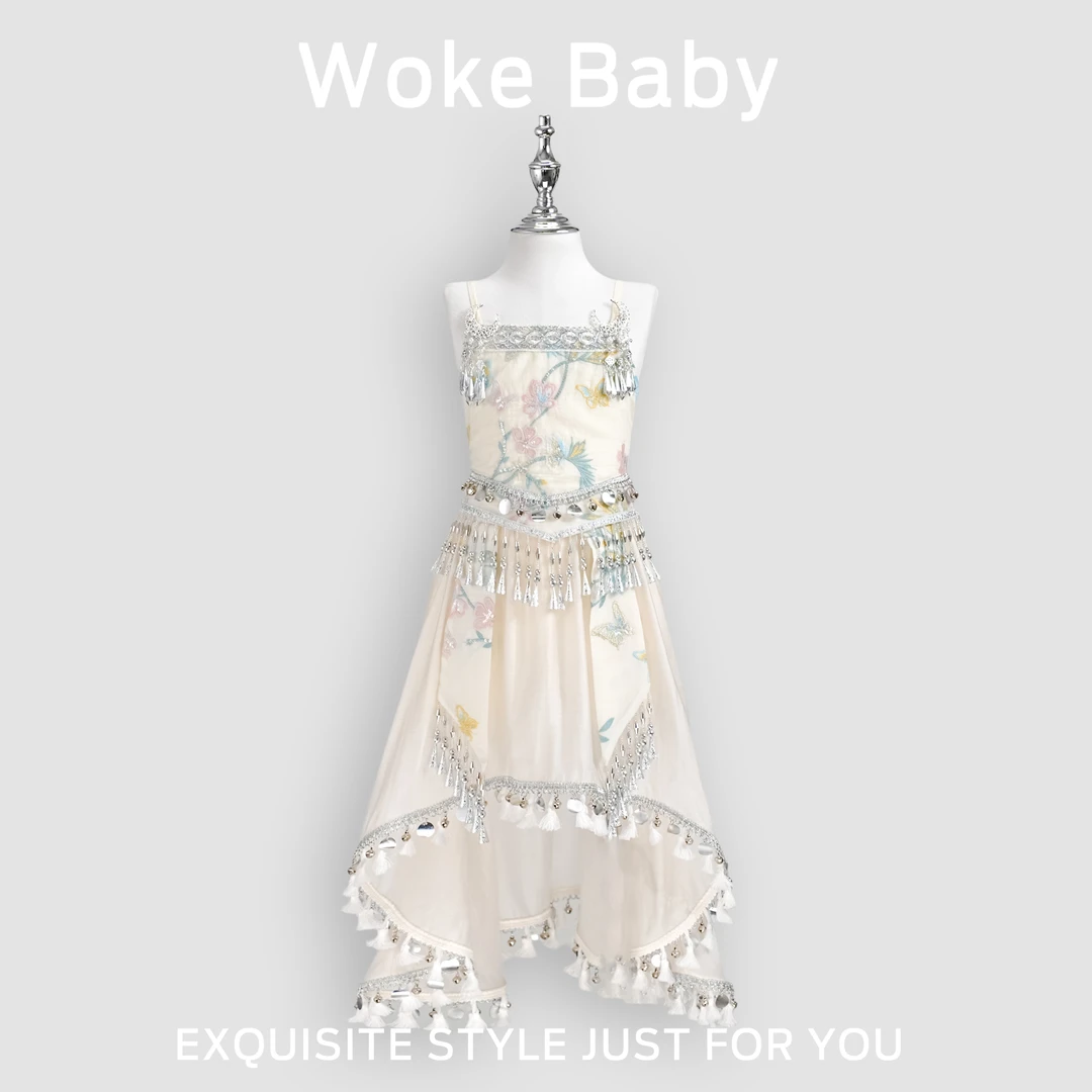 【全新微瑕】云山浔雾女童夏季可爱吊带上衣中领套头汉服裙子M5613