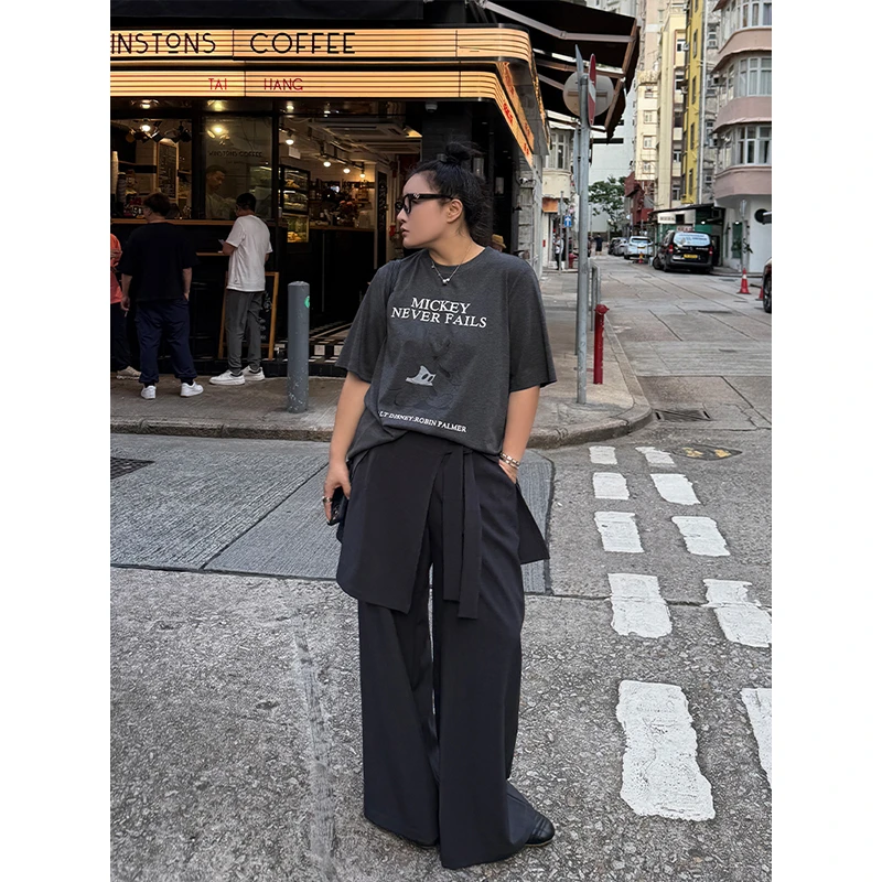 铅笔小鑫大码女装 吸睛层次感 可拆卸系带 真两件裙裤