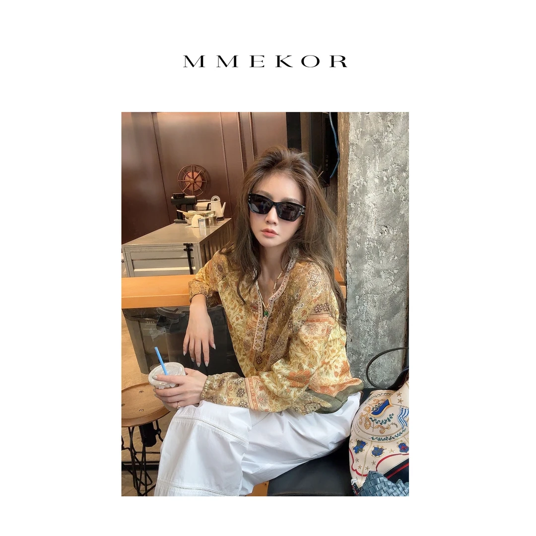 MMEKOR“豆蔻苔原”衬衫 2025新款  千金玛德琳优雅上衣 89773