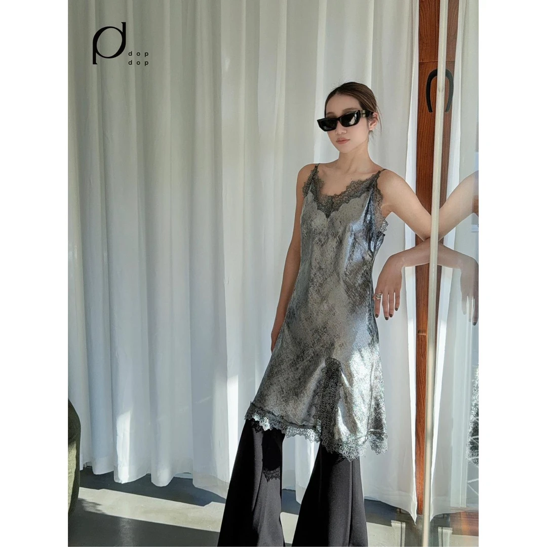 VVNK JANE PLUS2025春珠光感蕾丝吊带连衣裙女1980dopdop