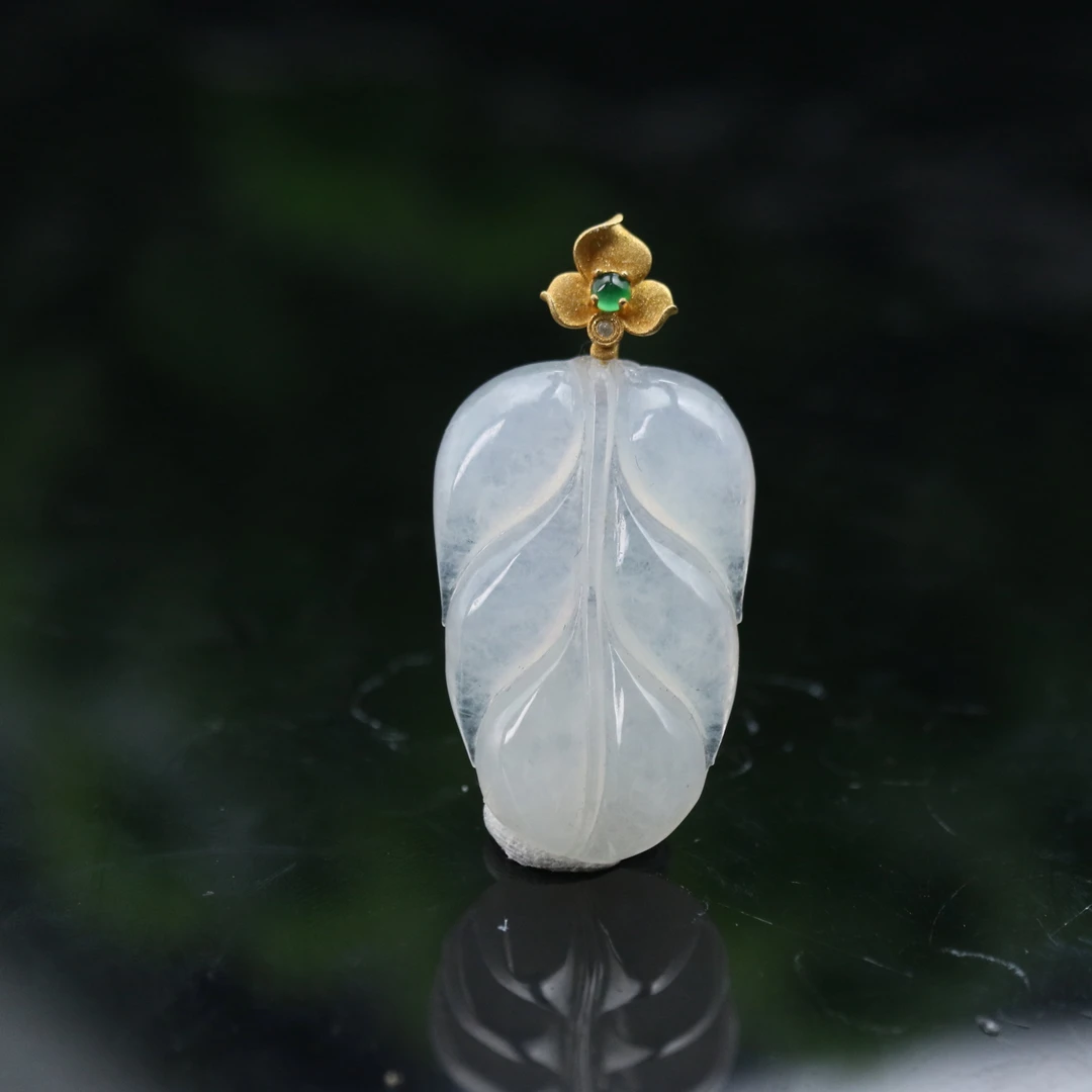 40天然缅甸翡翠A货18k冰叶子/800115/上海嘉禾拍卖