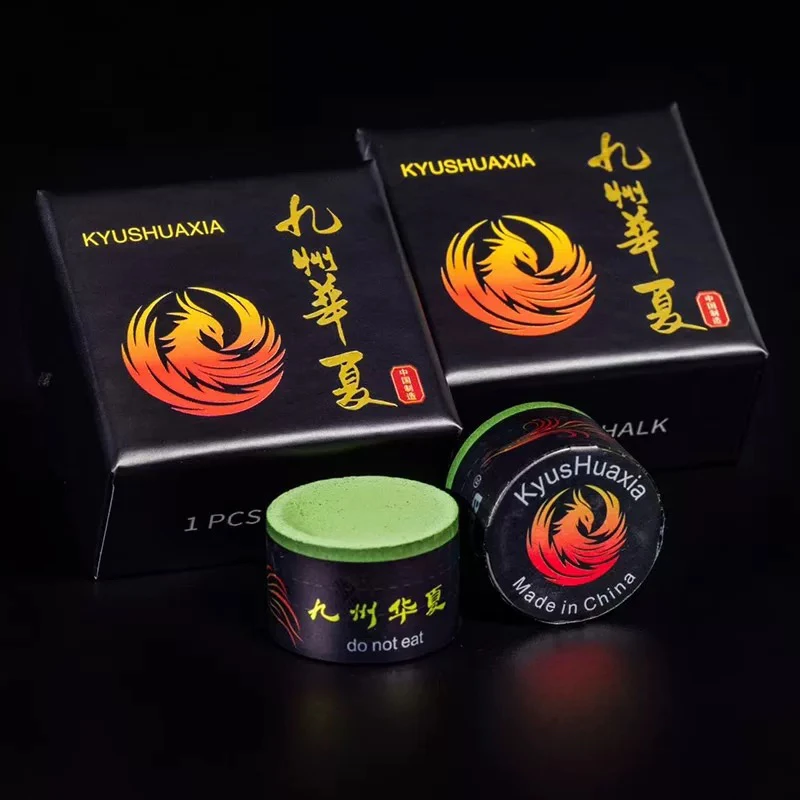 九州华夏K10巧克粉油性绿色巧粉职业中八圆形斯诺克台球球杆用品
