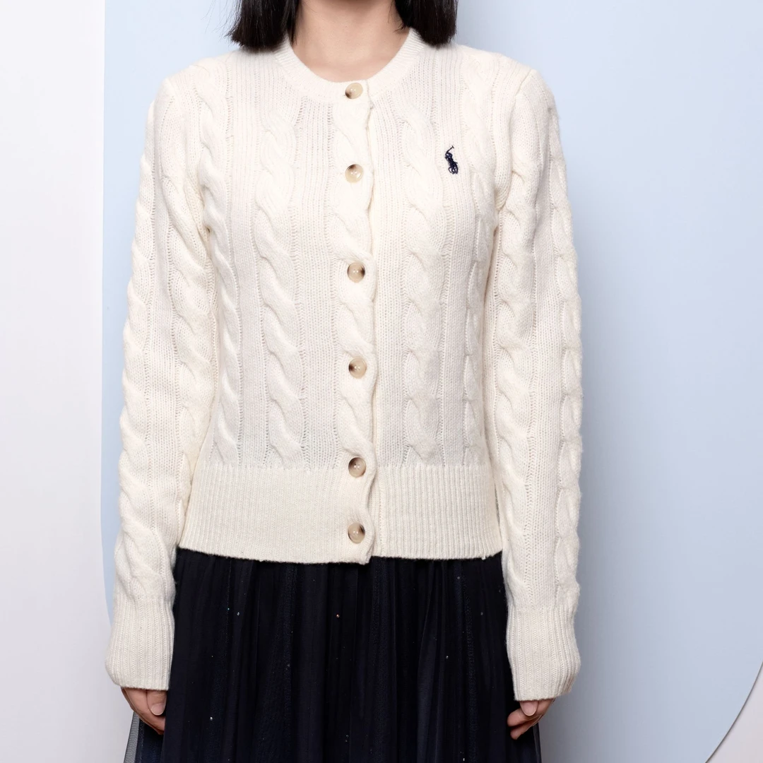 时尚百搭毛衣小香风长袖白色针织短款女士圆领秋冬提花气质4317