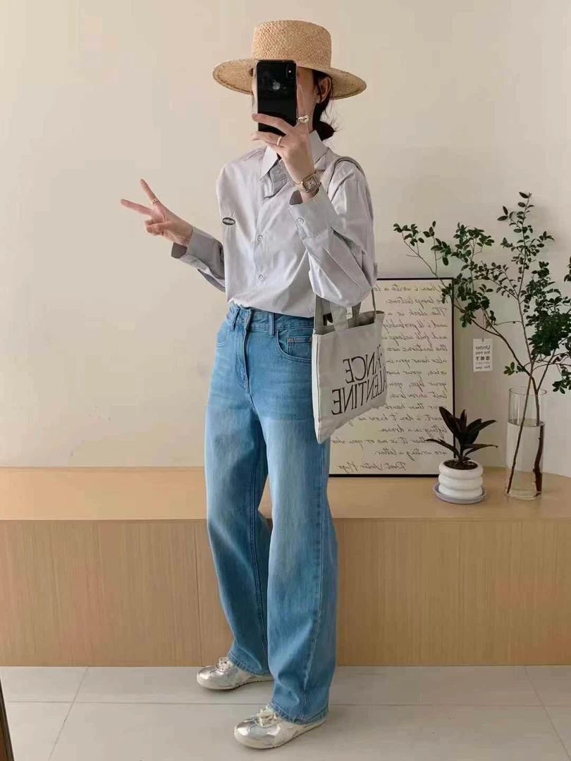 恩熙·新款韩版小直筒窄版拖地裤5129