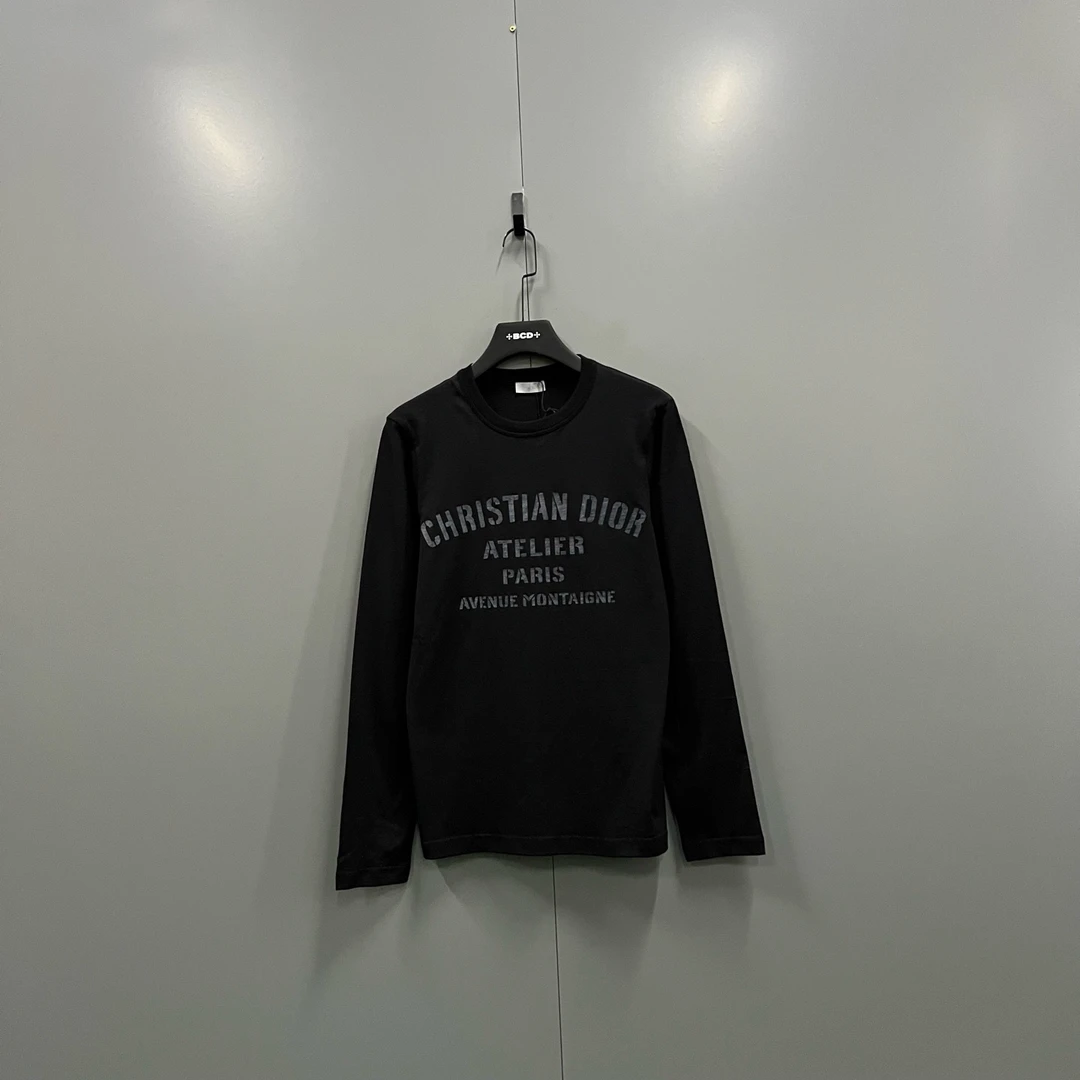 未使用 DIOR/迪奥 tt2 黑色印花logo长袖 XXS码/012974