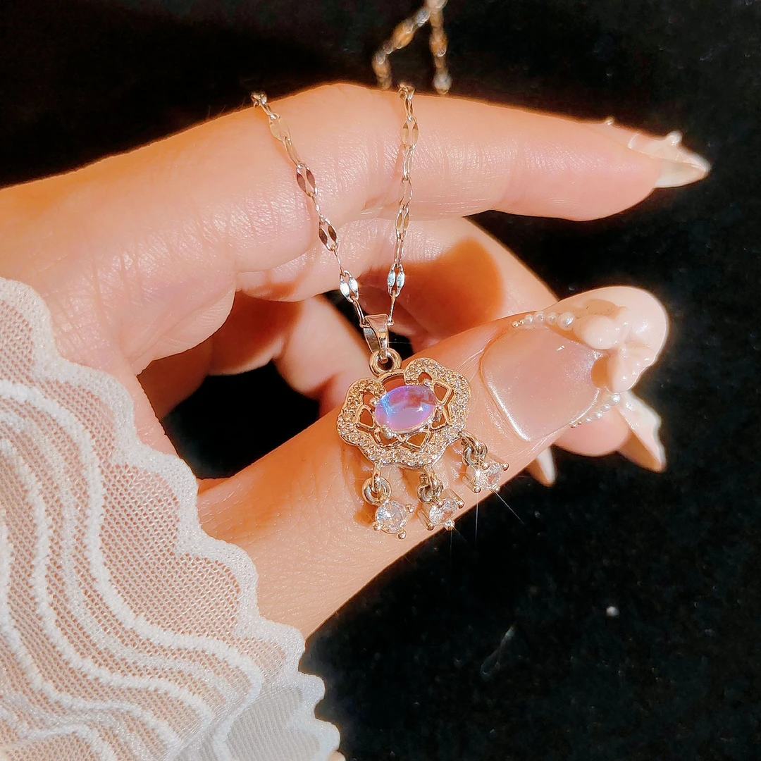 钛钢项链 简约小众轻奢时尚气质精致坠链百搭设计感钛钢锁骨项链