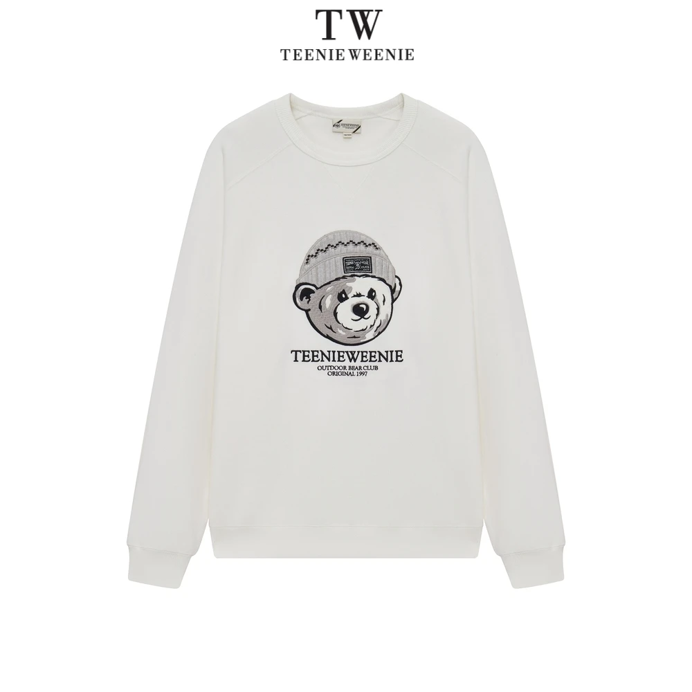 男装小熊简约卫衣2024冬季新款圆领时尚潮流休闲上衣TNMW244V02K