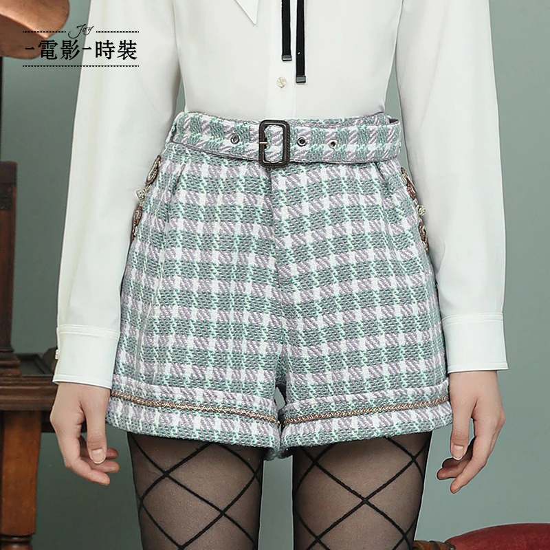 【芊芊专属】显瘦时装高腰女裤格子百搭FA145A1434